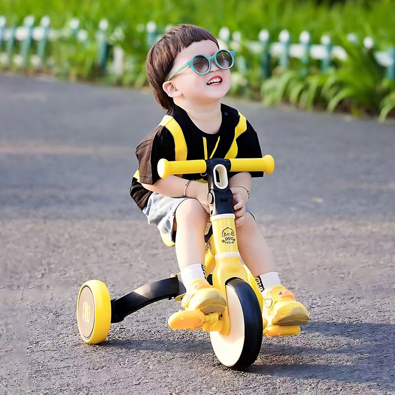 B.Duck - 3-in-1 Toddler Bike, Balance, Sliding, Tricycle Modes, Adjustable Seat & Handlebar, Indoor/Outdoor, White, 1.5-3 Y - Image 2